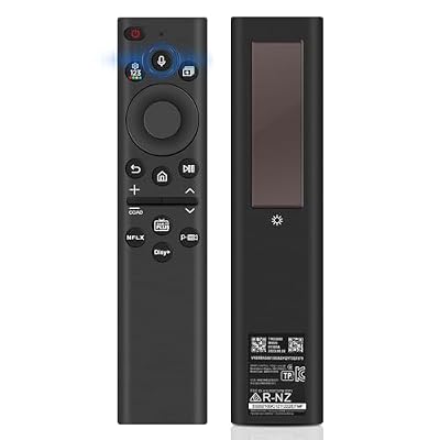BN59-01385A Solar Voice Remote Replacement for Samsung Frame Smart TV, Bluetooth Rechargeable with Solar Charging, Compatible with Samsung 2018-2025 Neo LED 4K Ultra HD TVs, 4 Shortcut Buttons - Black