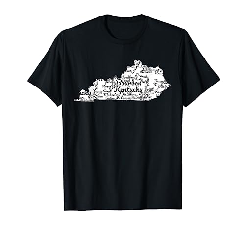 Kentucky T-Shirt I Bourbon Trail Map Gift Shirt I Men Women