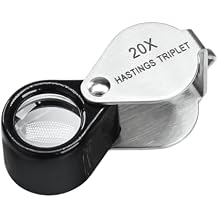Jewelers Loupe 20x Magnification Jewelry Loop, Foldable Jewelry Magnifier Hastings Triplet 20x Loupe for Stamp & Coin Collectors, Hobbyists, Watches