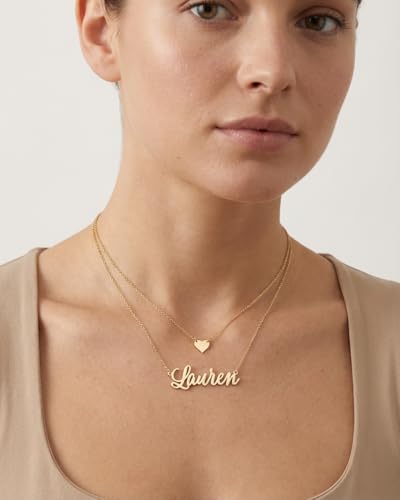 Image of Custom Name Necklace - 925 Sterling Silver & 316 Stainless Steel, 14 Fonts & Multi-Language Options, 4 Colors, 5 Chain Styles, Personalized Gift with Premium Box