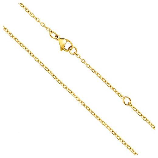 Collana d'oro Donna Catena d'ancora Dorata Da Donna, 1,4 mm di larghezza, 50cm 55cm di lunghezza, Placcato Oro 14K 18K Collana Senza Ciondolo Collana Lunga Bella Collana Collana