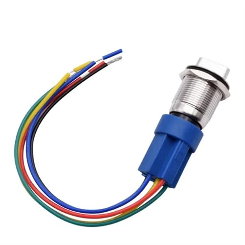 Interruptor giratorio de 3 posiciones y selector de metal con luz LED roja 2NO2NC 6