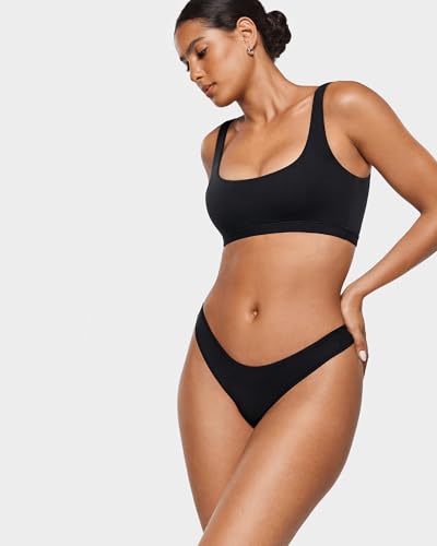 Image of INLYRIC Women's V-waisted Thong 3 Pack | No Show, Tagless, Sexy, Panties, Breathable, Underwear, Ladies