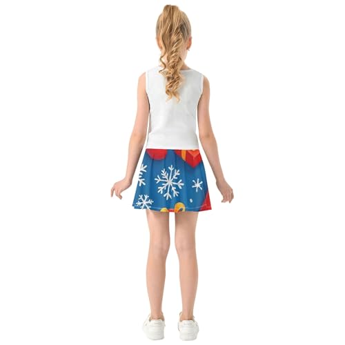 Girls' Shorts Athletic Skorts Red Christmas Stocking Snowflake Toddlers Tennis Skirts Outfit School Skirt 3t4