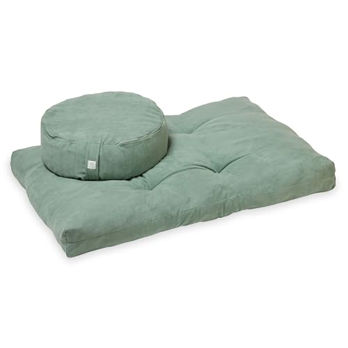 Image of Gaiam Zabuton Meditation Cushion - Yoga Pillow Designed for Comfort During Meditation - Soft and Thick Floor Pillow for Pressure Relief - Machine Washable Cover - 35 inch L x 24 inch W x 4 inch H