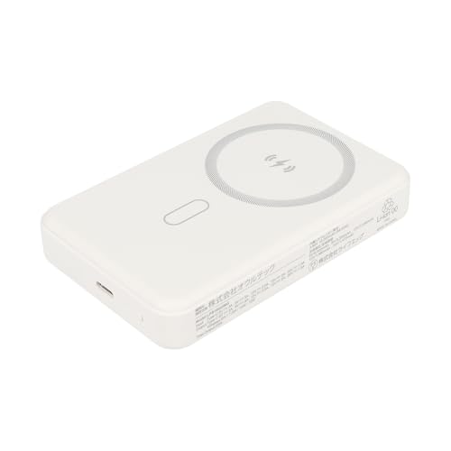 オウルテック マグネット式ワイヤレスモバイルバッテリー 10000mAh 安全性に優れる準固体電池採用 最大PD30W対応 スマホリング搭載 Type-C入出力 PSE認証 ホワイト OEC-LPB10025MG-WH