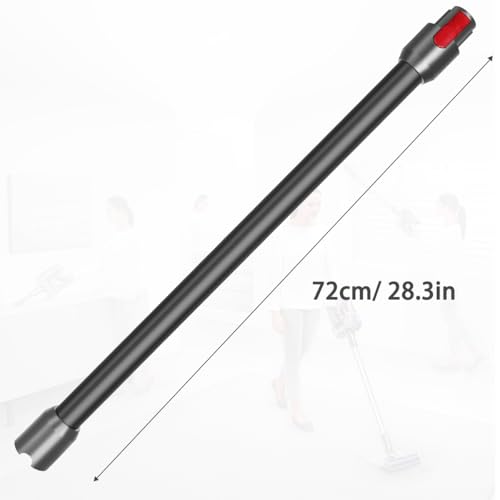 SpeHiate Verlängerungsrohr für Dyson V11 V15 V10 V8 V7 Stabstaubsauger, Ersatz Teleskoprohr Schnellspanner Verlängerungsstange Zubehör, 72cm-schwarz