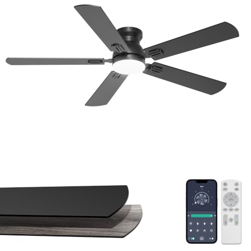 52" Phylluz Flush Mount Ceiling Fan w/ Dimmable LED Light - image 1