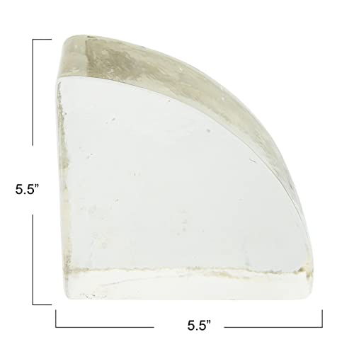 Creative Co-Op Df2478 Geometric Glass Block Bookend, Clear #TOP3