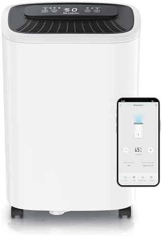 Brandson - Wlan Luftentfeuchter mit Kompressor elektrisch - 10 Liter - WiFi Dehumidifier Raumentfeuchter – mit App - Schlauch-Entwässerung
