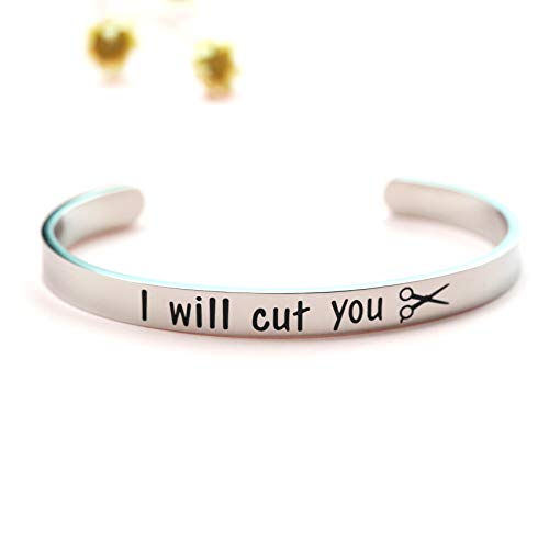 Melix Home Cosmetology Graduation Gift 2022 I Will Cut You Bracelet Gifts For Hairdresser Stylist Cosmetology Student4