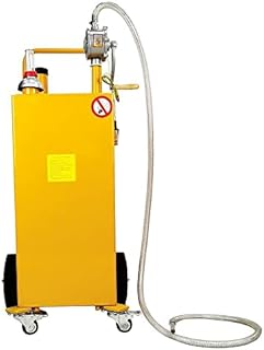 30 Gallon Gas Caddy Fuel Storage Tank Large Gasoline Diesel Can Hand Siphon Pump Rolling w/Wheels Yellow