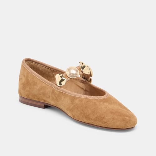 Ballet Flats for Women Round Toe Mary Jane Flats with Gold Adornments Elastic Strap Casual Dress Ballerina Shoes2