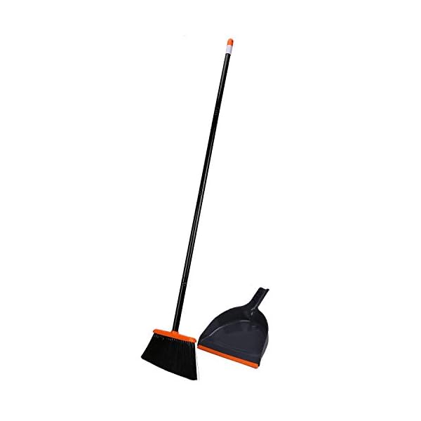TreeLen Angle Broom and Dustpan Set, Dust Pan Snaps On Broom Handles