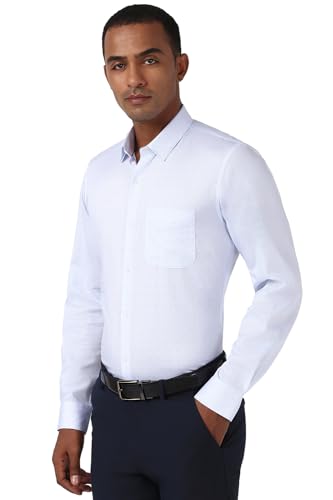 Image of Peter England Men Cotton Solid Slim Fit Shirt