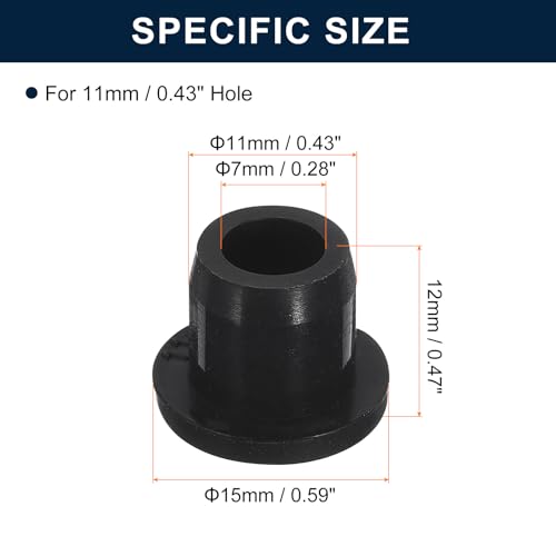 Image of uxcell 12 Pieces Black Plug Holes, H11 Waterproof Rubber Button Plug for 11mm / 0.43 inch Hole