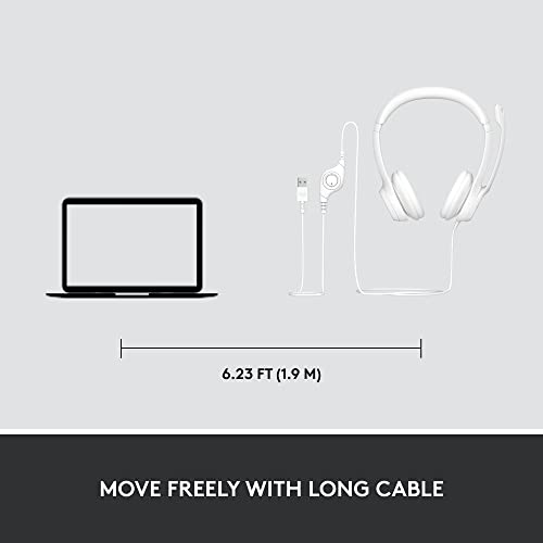 Logitech H390 Wired Headset For Pc/Laptop, Stereo Headphones With Noise Cancelling Microphone, Usb-A, In-Line Controls, Works With Chromebook - Off White #TOP7