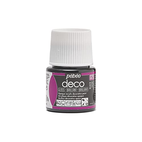 Pébéo 092020 Déco Acrylique 1 Flacon Noir Profond 45 ml