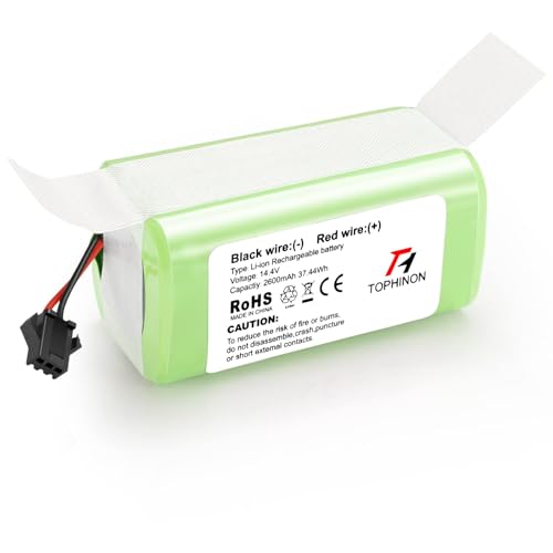 TOPHINON 14.4V 2600mAh Li-Ion Replacement Battery for Conga Excellence 990 950 1090 1790 1990, Ecovacs Deebot N79 N79S DN622, Eufy RoboVac 11, 11S, 12 15C 25C 30 30C 35C, IKOO HS NETBOT S14 S15