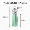 Mandala Crafts 100 Pcs Silver Cap Mint Faux Suede Tassels Bulk Keychain Making Supplies - Small Leather Tassels for Charms, Jewelry Making, and DIY Crafts #2