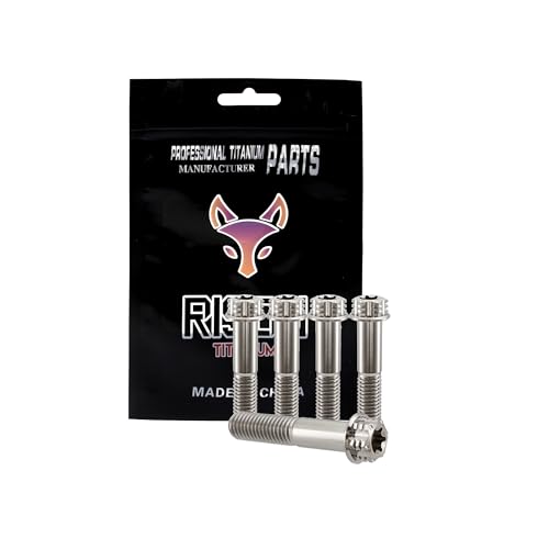 Image of RISON Titanium Bolts M10*1.25 * 50 Torx Titanium Bolts for Motorcycles Hex Head Dual Drive Original Titanium Flange Bolt Pack of 5