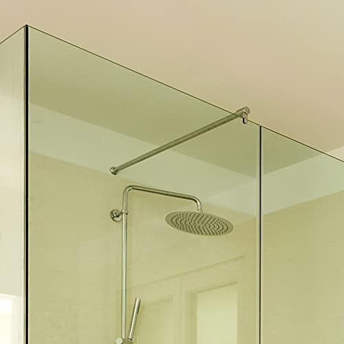 Barra fermavetro a sezione tonda vetro/muro a 90° da 1200mm (Inox Satinato)