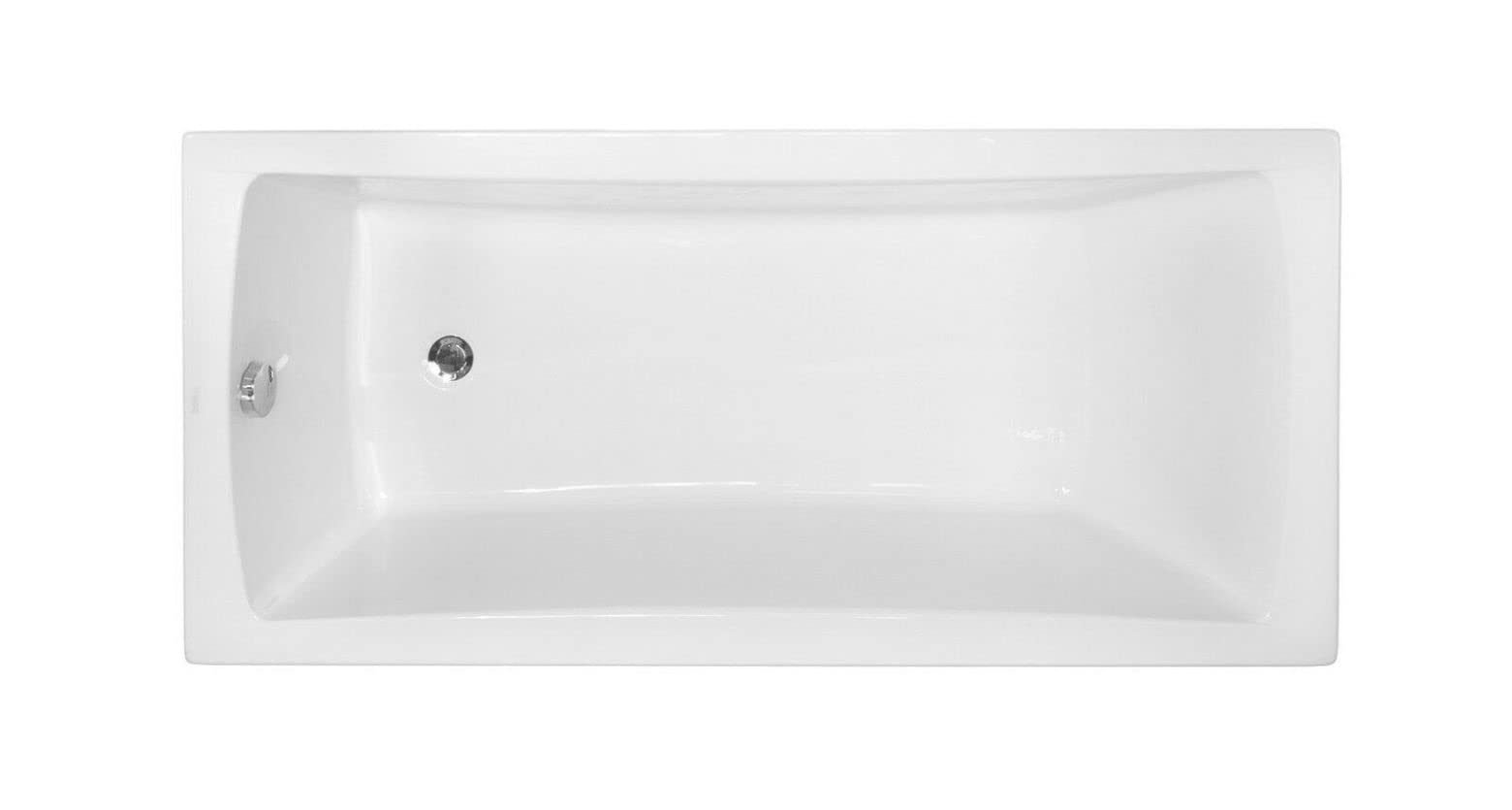 ECOLAM Baignoire rectangle Optima 170x70 cm + tablier | pieds siphon + silicone | Baignoire acrylique blanc