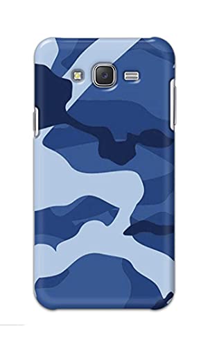 Image of Printed Hard Back Cover Case for Samsung Galaxy J7 2015 | Samsung J7 NXT Back Cover (Army Blue Pattern) -1302