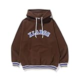 [エクストララージ] フーディー STRIPED RIB HOODED SWEATSHIRT メンズ BROWN M