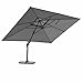 RS Trade Sonnenschirm Rechteckig 300 x 400 cm Marktschirm Ampelschirm Gartenschirm 360 Grad drehbar, 4-fach axial & 5-fach horizontal neigbar, inkl. Windsicherung & Schutzhülle, dunkelgrau