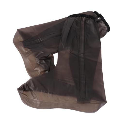 Happyyami 1 par de cubre zapatos impermeables de PVC para adultos, diseño de tubo alto, fáciles de limpiar, portátiles para ciclismo y uso al aire libre, color café miniatura 6