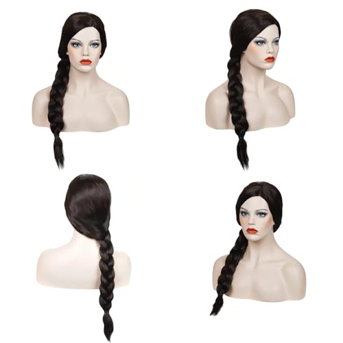 Image of Cying Lin 28 inch Long Braid Wigs Costume Black Wigs for Women Cosplay Party Halloween Wig Include Wig Cap (Adult)