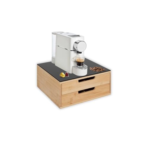 DESIGN FUNZIONALE E MODERNO – Grazie al doppio cassetto e agli scompartimenti regolabili, puoi adattare lo spazio per capsule, cialde, tisane e bustine di tè. La struttura compatta di 30 x 30 x 14,5 cm è pratica e versatile per ogni superficie.
