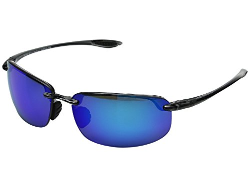 Maui Jim Men's & Women's Hookipa Polarized Rectangle Sunglasses, Smoke Grey/Blue Hawaii Polarized, Medium Fit