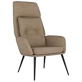 KTHLBRH Komfortstuhl Lesesessel Freizeitstuhl Relaxsessel Taupe Wildleder-Optik für Wohnzimmer, Schlafzimmer, Büro