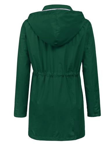 Image of LOMON Raincoat Women Waterproof Long Hooded Trench Coats Lined Windbreaker Travel Jacket S-XXL