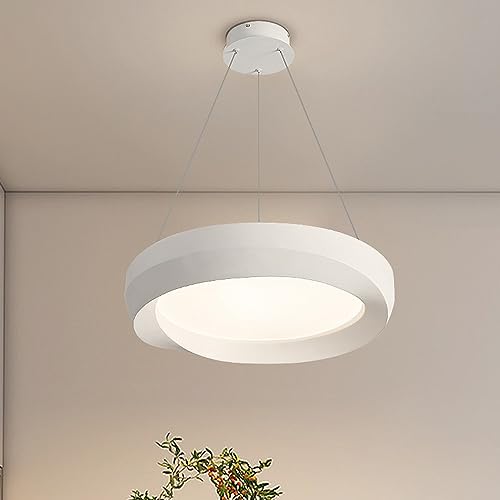 Lustre LED de cuisine 36W dimmable au design grain de bois chaleureux