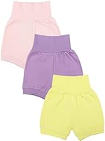 TupTam Baby Mädchen Kurze Pumphose 3er Pack, Farbe: Pastellgelb Rosa Lavendellila, Größe: 80-86