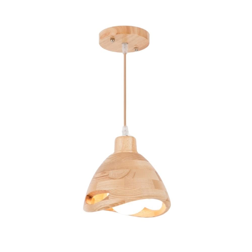 Suspension bois E27 style japonais pour décoration de maison et cuisine moderna