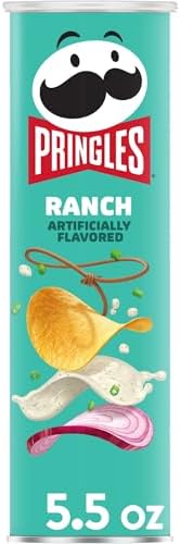 Pringles Potato Crisps Chips, Lunch Snacks, On-The-Go Snacks, Ranch, 5.5oz Can (1 Can)