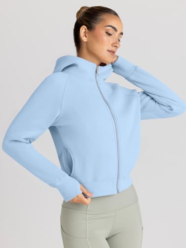 Image of Trendy Queen Womens Zip Up Hoodies Cropped Jackets Fall Clothes 2026
