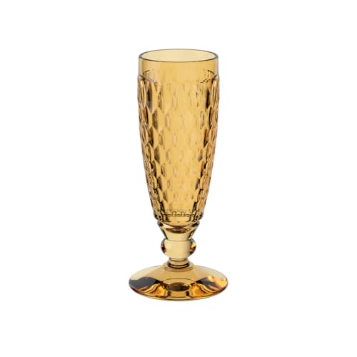 Villeroy & Boch - Boston Safron flûte à champagne, 120 ml, flûte en cristallin pour champagne et vin mousseux, résistant au lave-vaisselle, jaune