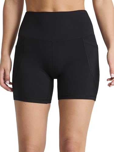 Reebok Womens ID Train HR Bike 6 Short Slim Fit Lightweight Stretch Poly Motion Interlock Fabric Moisture-Wicking Black X-Large
