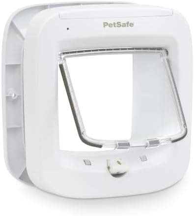 PetSafe Mikrochip-Katzenklappe, batteriebetriebene Haustierklappe, 4-Wege-Verriegelung und einfache Installation