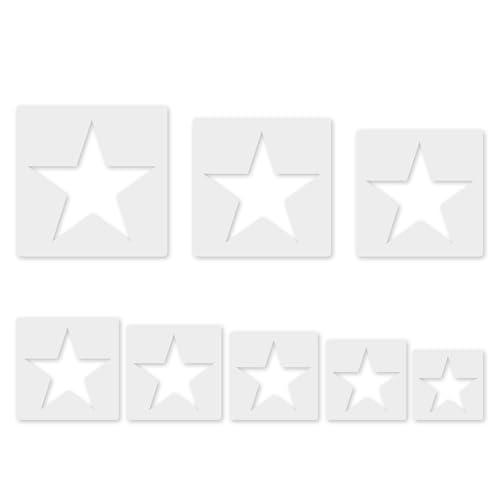Star Stencil 8 Pcs Different Size Star Stencils Stars Template Stencil Large Stencil for Spray Painting Painting Template for Fabric Walls Arts Paper