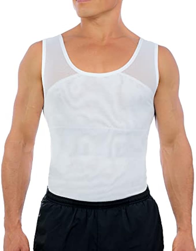 Esteem Apparel Original Men's Chest Compression Shirt to Hide Gynecomastia Moobs Shapewear