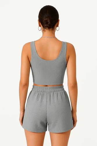 Image of ILLI LONDON Women's coords Set | Coord Sets Stylish Short | 2 Piece Set for Women | Women Top & Shorts Set |Jogging Suit | Crop Top And Pant Set
