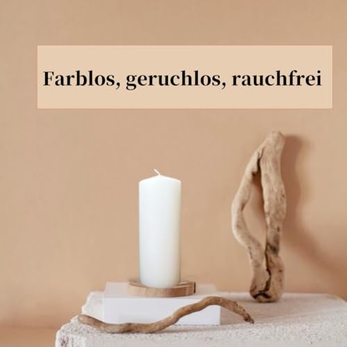 kerzen weiß zylindrische Kerze, perfekt für Hochzeiten und Feste, 6 cm x 15 cm, Stumpenkerze weiß, geruchlos,notfall kerze groß 2 Stück(2, 6cmX15cm)