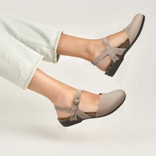 Image of PARTY Closed Toe Sandals Women, Barefoot Arch Support Flat Sandals for Office Work and Travel with Comfortable Cork Footbed