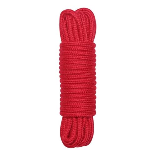 1 PCS Cotton Long Rope 32 Feet（10 m） Soft Multipurpose Washable Strong Durable Red Cord
